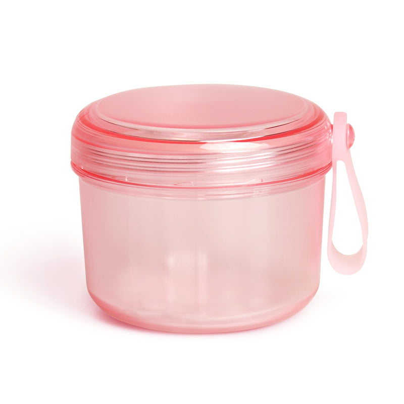 [Australia] - 2024 Leak Proof Denture Bath Cup Large Denture case Retainer Cleaning Box for Travel, Complete Clean Care for Dentures,Denture Holder for Soaking (transparent pink) 