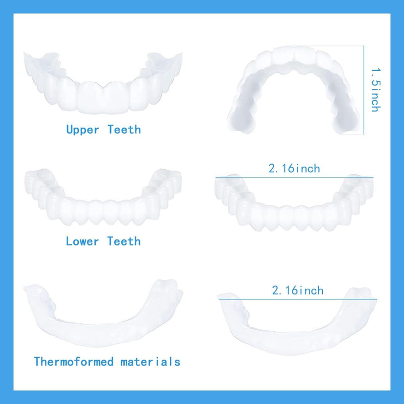 [Australia] - 2 PairsAdjustable, Top and Bottom,Temporary Nature and Comfortable, Regain Beautiful Smilefor Men and Women(White) White 
