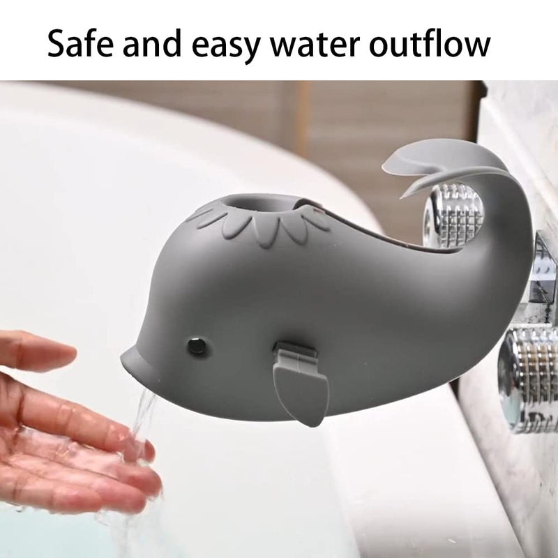 [Australia] - Faucet Cover Bathtub Baby Tub - Bath Spout Cover Baby Bathtub, Faucet Cover Baby Bathtub Silicone Whale for Kids, Toddler, Infant Grey 