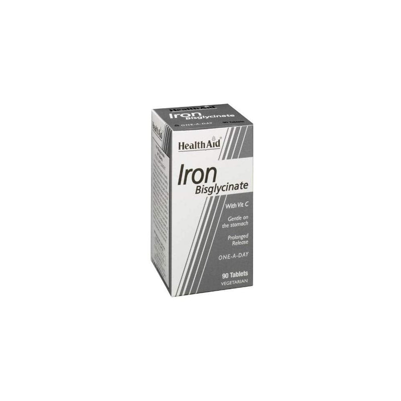 HealthAid Iron Bisglycinate - 90 Vegetarian Tablets 90 count (Pack of 1)