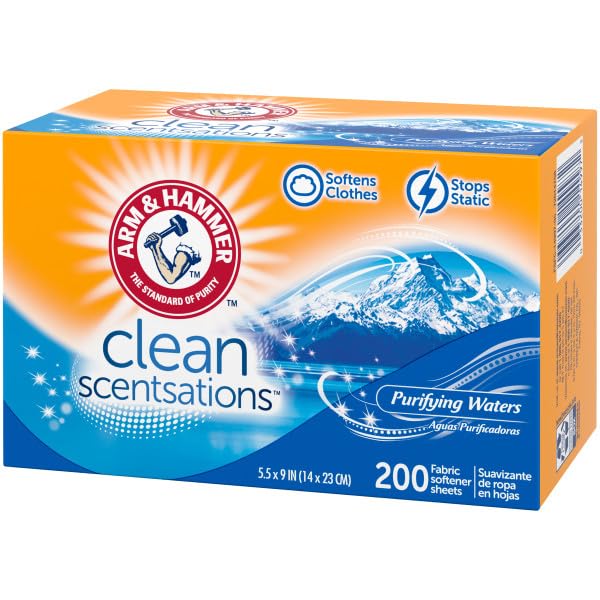 [Australia] - Arm & Hammer Fabric Softener Sheets, Purifying Waters, 200 ct 