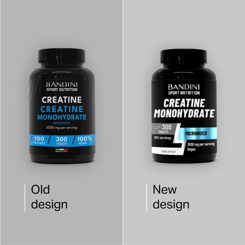 Bandini® Creatine Monohydrate 300 Tablets - 3000mg per dose - Supplement for Energy, Training & Gym - Pre Workout for Men & Women - Alternative to Powder - Vegan Micronised Creatin - Keto Unflavoured 300 count (Pack of 1)