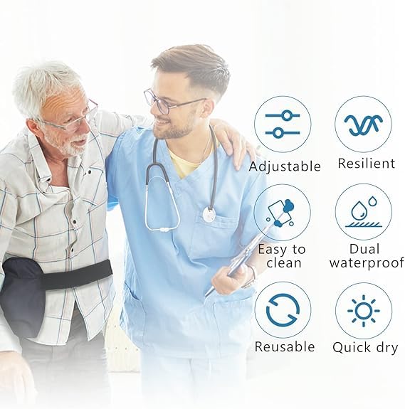 [Australia] - Waterproof Ostomy Bag with Adjustable Fixation Band Reusable Universal Stoma Pouch Cover Ostomy Supplies for ileostomy 1 