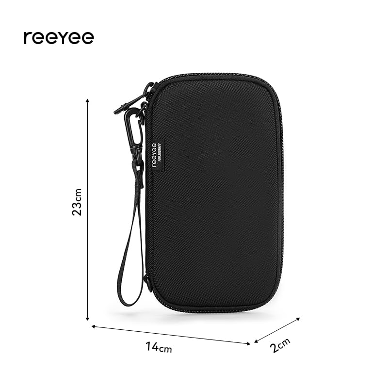 reeyee Cordura Passport Holder, Black | RFID, Travel Wallet