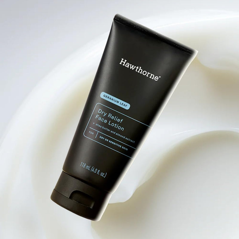 Hawthorne Men's Ultra Moisturizing Dry Relief Face Lotion For Dry, Sensitive Skin. Made With Shea Butter and Almond Oil. Natural Ingredients, Vegan, Sulfate Free. 2-Pack, 4 Fl. Oz. Each 4 Fl Oz (Pack of 2)