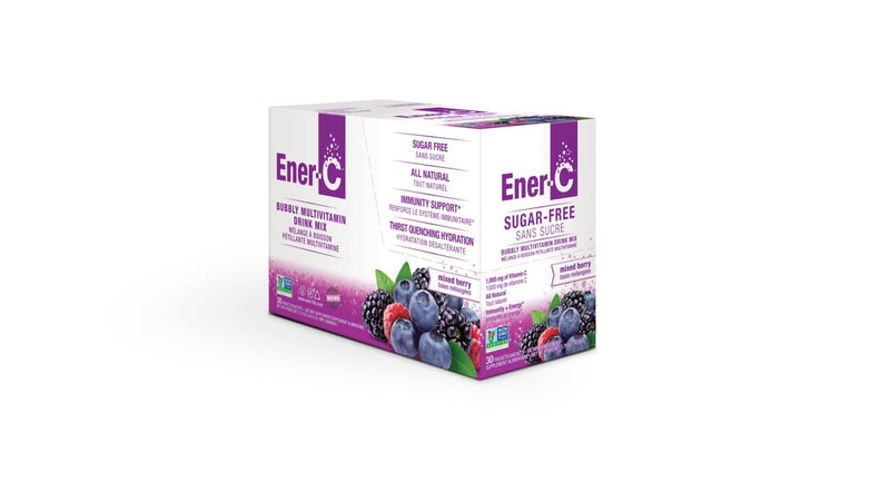 Ener-C Sugar Free Multivitamin Drink Mix, No Sugar - Mixed Berry, 30 Count | Vitamin Powder for Water, Electrolytes Powder, Hydration Boost Packets, Zero Sugar, Vitamin C & B12 Sugar Free Mixed Berry 0.2 Ounce (Pack of 30)