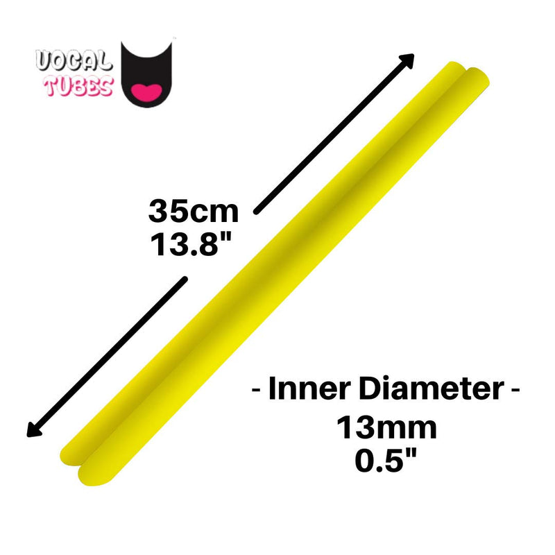 [Australia] - Yellow Vocal Tubes for Speech Therapy and Singing - Therapy Straws for Vocal Health - Set of 2 Silicone Tubes for water resistant Voice Therapy and singing training 