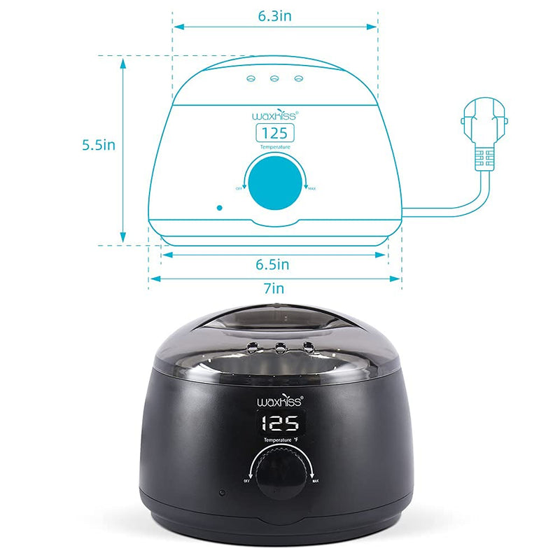 [Australia] - waxkiss Digital Hair Removal Warmer with See-Through Lid and 14oz Pot Black-1 