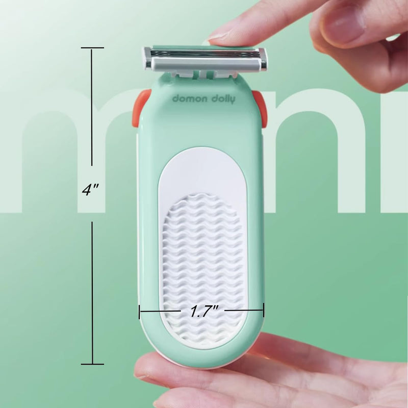 [Australia] - Razor for Women – Travel Essentia,Women's Travel Razor with 6 Refills & 3 Blades – Bikini, Legs & Face Shaver – Comfort Glide System – Compact Green 