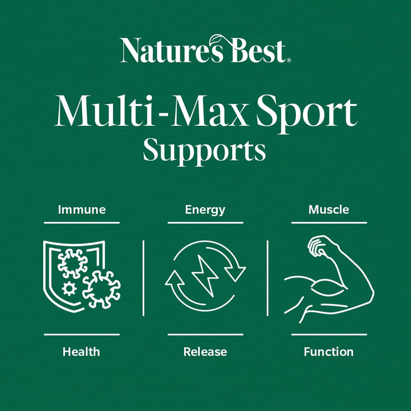 Nature's Best Multi-Max Multivitamin for Sport - Performance & Recovery Support - UK Made - 120 Tablets (2 Months' Supply)