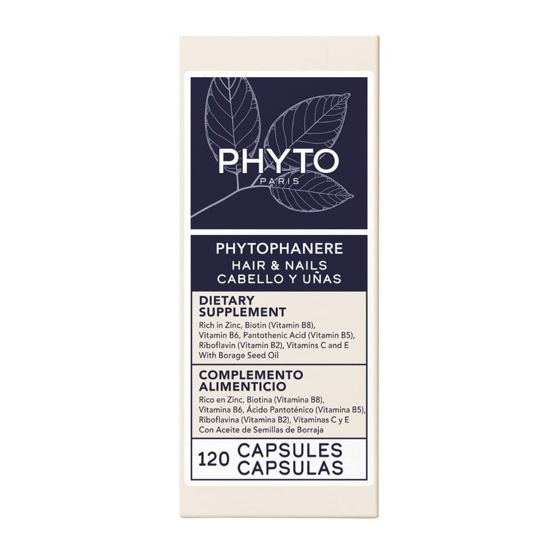 PHYTO Phytophanère Hair Growth Supplement for Women & Men - Biotin, Zinc & Vitamin B6 for Thicker, Stronger Hair & Nails - 120 Capsules, 2-Month Supply 120 Count (Pack of 1)