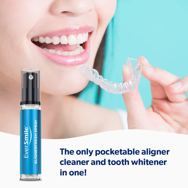[Australia] - EverSmile AlignerFresh Original Clean Spray | Retainer & Invisalign Cleaner Spray - On The Go Aligner Cleaning & Teeth Whitening. Kills Bacteria & Freshens Bad Breath. Mint Flavored (2 Pack) 0.34 Fl Oz (Pack of 2) 