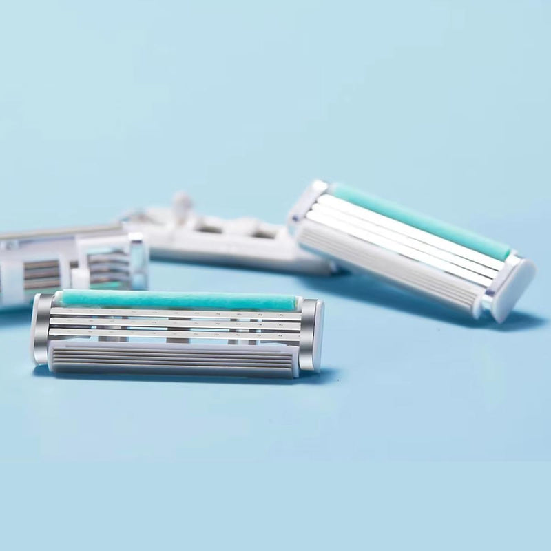 [Australia] - Razor for Women – Travel Essentia,Women's Travel Razor with 6 Refills & 3 Blades – Bikini, Legs & Face Shaver – Comfort Glide System – Compact Green 