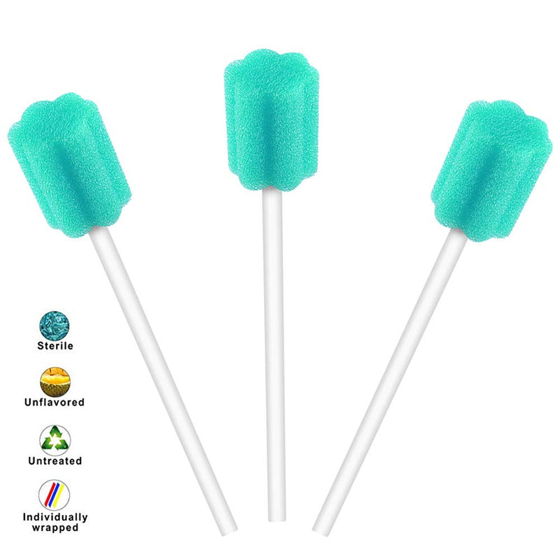 [Australia] - Wellgler's Disposable Oral Care Swabs, Sterile Sponge Mouth Swabs (250pcs, Sky Blue) Plum Shape Sky Blue 250 