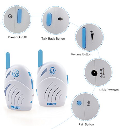[Australia] - Audio Baby Monitor Intercom walkie-Talkie Two-Way Portable USB Charging USB Charger 