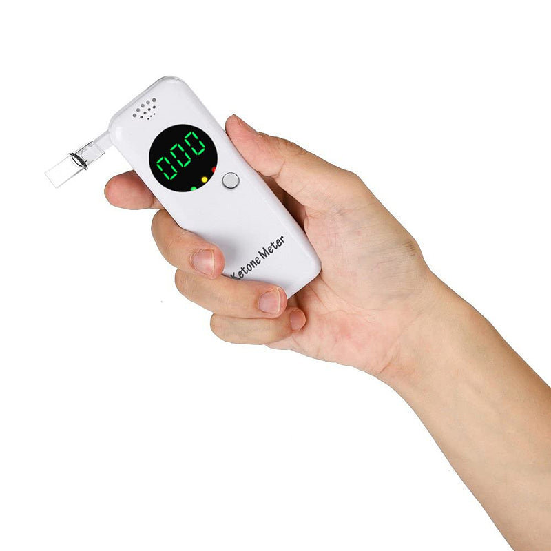 [Australia] - Portable Ketone Breath Meter Ketone Breath Analyzer Digital Ketosis Breath Tester for Accurate Ketosis Tracking - Includes 10 Reusable Mouthpieces White 