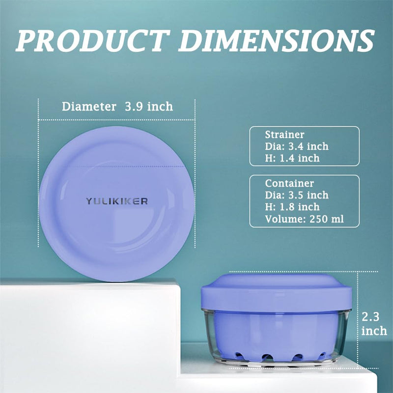 [Australia] - Denture Case, Absolutely Leak-Proof Denture Bath, Practical Denture Case With Strainer For Dentures, Retainer, Mouth Guard & Night Guard, Portable Denture Cup For Traveling Basic(PURPLE) 
