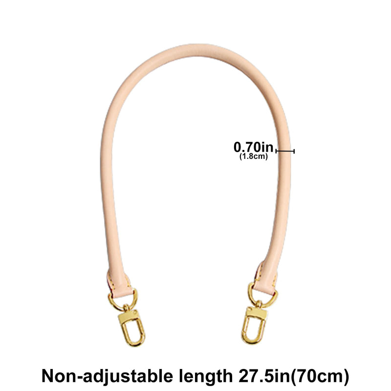 Jiesinlov 27.5inches Vachetta Leather Shoulder Rolled Strap Replacement,Short Bags Strap for Soft Lucky Speedy 25 30 Handbags(Apricot) Apricot