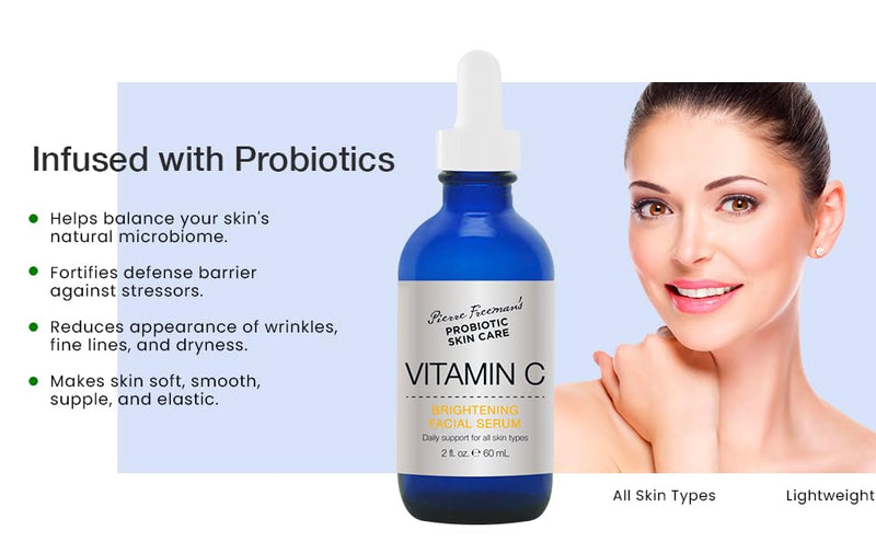 Pierre Freeman's Probiotic Skin Care Vitamin C Brightening Facial Serum (2 Oz)