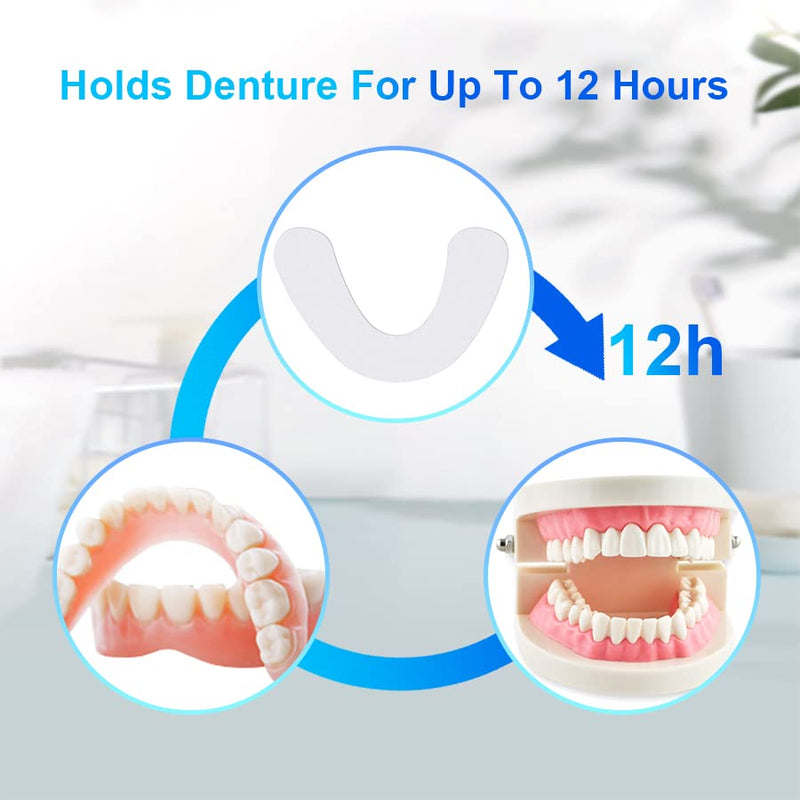 [Australia] - 120 Pads (4 Pack) Free Long-Lasting Lower Denture Adhesive Cushion, Denture Adhesive Soft Pad for Secure Hold and Food Seal (Lower) 
