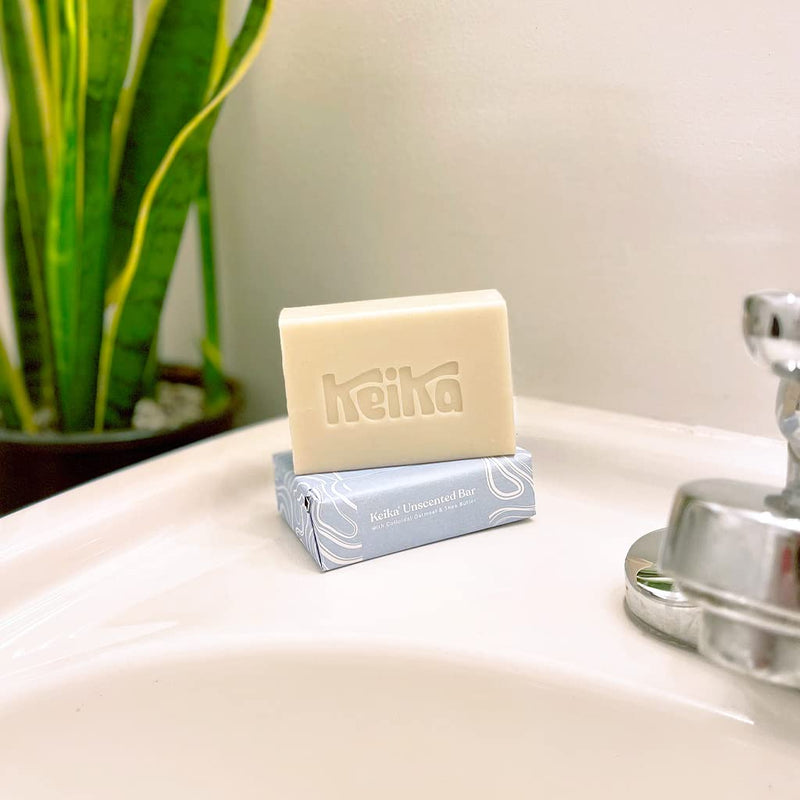 [Australia] - Keika Baby Soap Bar Oat & Shea Unscented for Eczema, Psoriasis, Face, Body, Infant Kids Teens Men Women with Sensitive Skin, 5 oz. 5 Ounce (Pack of 1) 