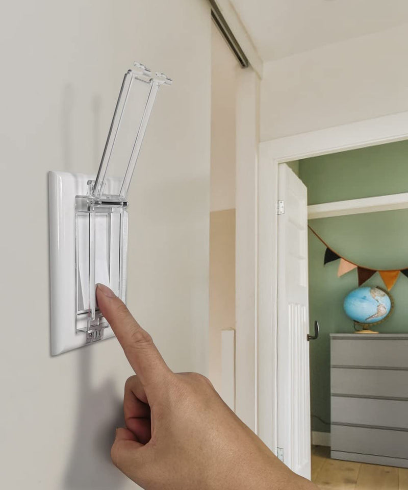 [Australia] - Light Switch Guard, ILIVABLE Child Proof Rocker Switch Plate Cover Prevents Kids or Accidental Turned On/Off Switch While Allowing Access (Clear, 2 Pack) 
