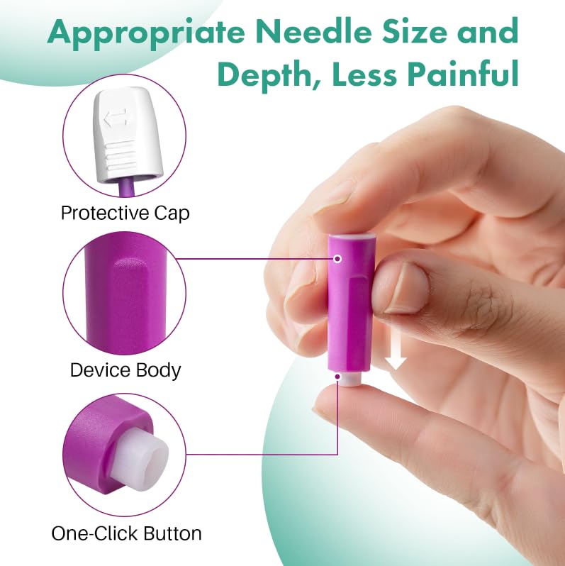 [Australia] - Safety Lancets, 100 Count Sterile, Pressure Activated Activation, 28 Gauge Needle, 1.8 mm,Single-Use, Gentle for Comfortable Testing 28 G 