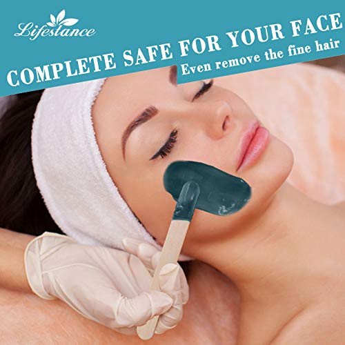 [Australia] - Lifestance Waxing Set Professional, Wax Warmer Wax Hair Removal with 400g Wax, 20 Wax Sticks, 10 Eyebrow Sticks, a Pre- and Post-Treatment Lotion, 5 Paper Rings Digital Body Waxing Set 100 g (Pack of 4) 