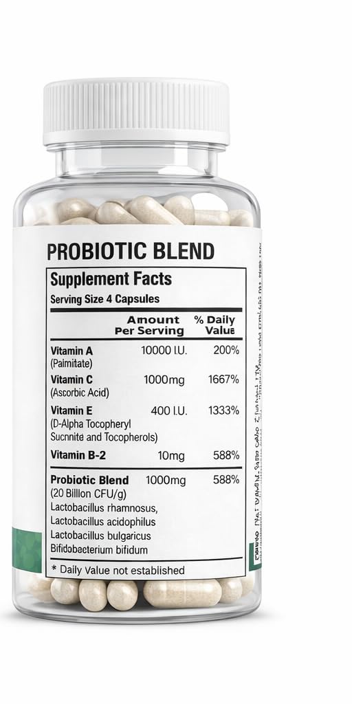 Acne Pills Probiotic Acne Supplements for Teens & Adults Hormonal Acne Vitamins Gut Health for Clear Skin Non-GMO (60 Capsules) Gut Skin Axis