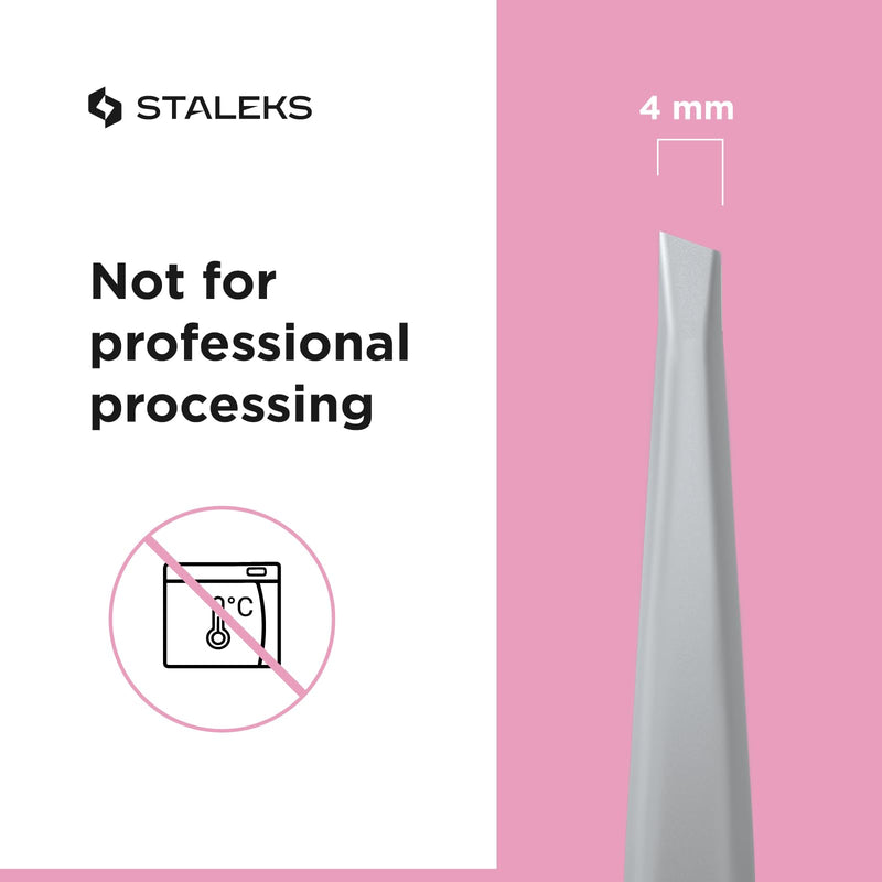 STALEKS BEAUTY & CARE 10 Type 3 Eyebrow Tweezers – Wide Beveled Stainless Steel for Thick Brows & Home Hair Removal