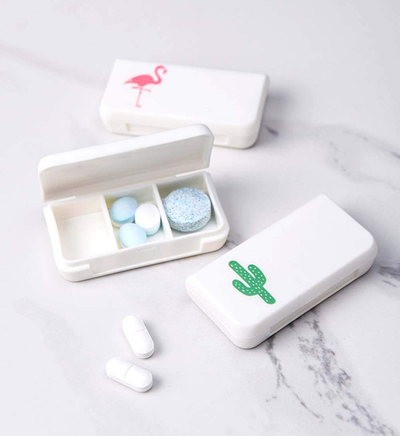 LINXI 4 Pack Small Pill Organizer, Individual Compartments Holds Vitamin, Medicine, Portable, Small Pill Container for Purse or Pocket