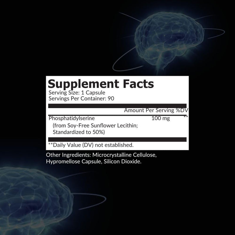 [Australia] - Intelligent Labs Phosphatidylserine Supplement 100mg, 90 High Strength Capsules, 100% Soy and Allergen-Free, Pure Phosphatidylserine from Sunflower Lecithin 
