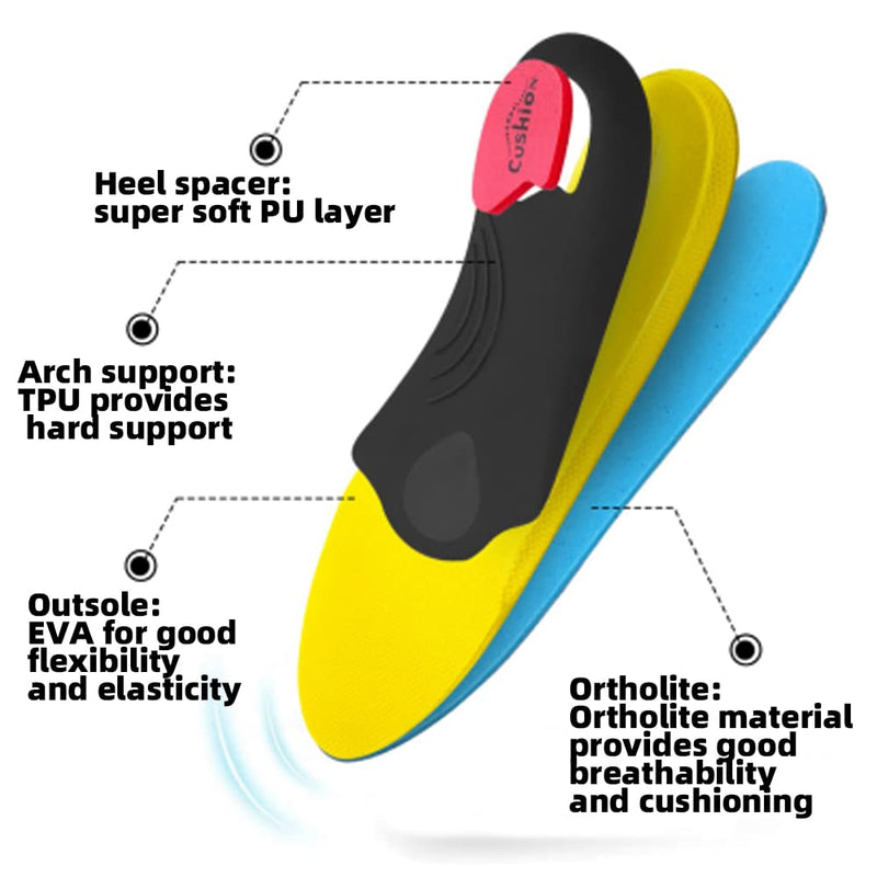 [Australia] - VALSOLE Heavy Duty Support Pain Relief Orthotics - 220+ lbs Plantar Fasciitis High Arch Support Insoles for Men Women, Flat Feet Insert, Work Boot Shoe Insole, Absorb Shock with Every Step MEN 10-10 1/2 | WOMEN 12-12 1/2--(290mm) Blue-xva227 