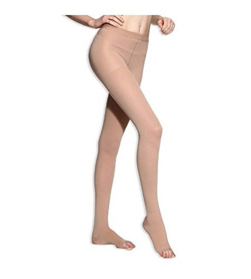 Sheer Compression Pantyhose 20-30 mmHg, Firm Support, Open Toe X-Large Beige