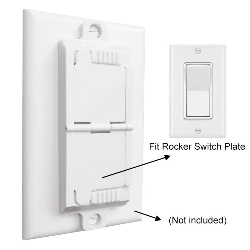 [Australia] - Rocker Switch Plate Cover Guard, ILIVABLE Child Proof Light Switch Guard Protects Your Lights or Circuits from being Accidentally Turned On or Off by Children and Adults (2 Pack White) 