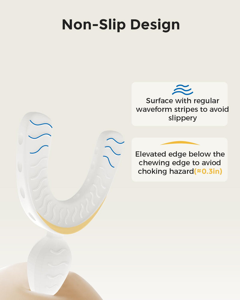 Checkme Aligner Chewies for Invisalign, U-Shaped Orthodontic Chewies for Aligner Tray Seaters, Non-Slip Retainer Chewies, Durable Food Grade Silicone Dental Chewies, White (2PCS) 2PCS