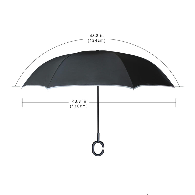 MRMIAN Cute Doodle Dog Print Animal Windproof Inverted Open Close Reverse Rain Umbrella Inside Out Quality Waterproof Parasol Upside Down Stick Shelter with Hook c Handle