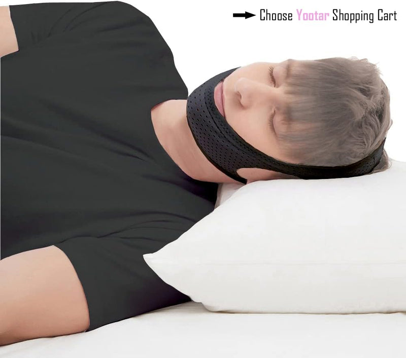 [Australia] - Chin Strap for Cpap Users, 2 Pack Black & Grey Comfortable Mesh Anti Snoring Chin Straps for Men Women, Upgraded Adjustable Cpap Chin Strap to Keep Mouth Closed While Sleeping(2 Pack), Medium Grey Black 