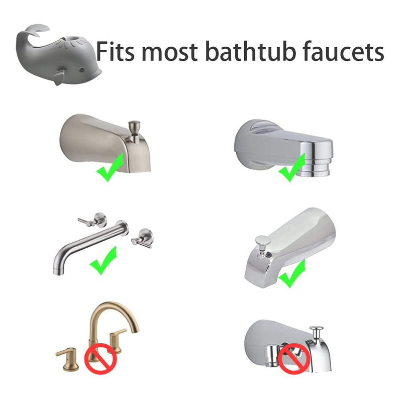 [Australia] - Faucet Cover Bathtub Baby Tub - Bath Spout Cover Baby Bathtub, Faucet Cover Baby Bathtub Silicone Whale for Kids, Toddler, Infant Grey 