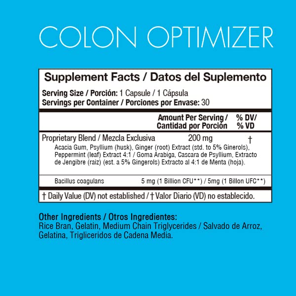 [Australia] - Yes You Can! Probiotics Colon Optimizer Supplement - Gut Health and Stomach Supplement for Men and Women, Organic Probiotics with Ginger and Peppermint for Digestive Health, 30 Capsules - 1 Pack 30 Count (Pack of 1) 