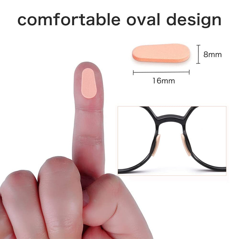 [Australia] - Eyeglass Nose Pads,20 Pairs of Soft Foam Nose Pads Cushion for Glasses, Eyeglasses, Sunglasses, (Drop-shaped/16 * 8mm) (Skin Color) Skin Color 