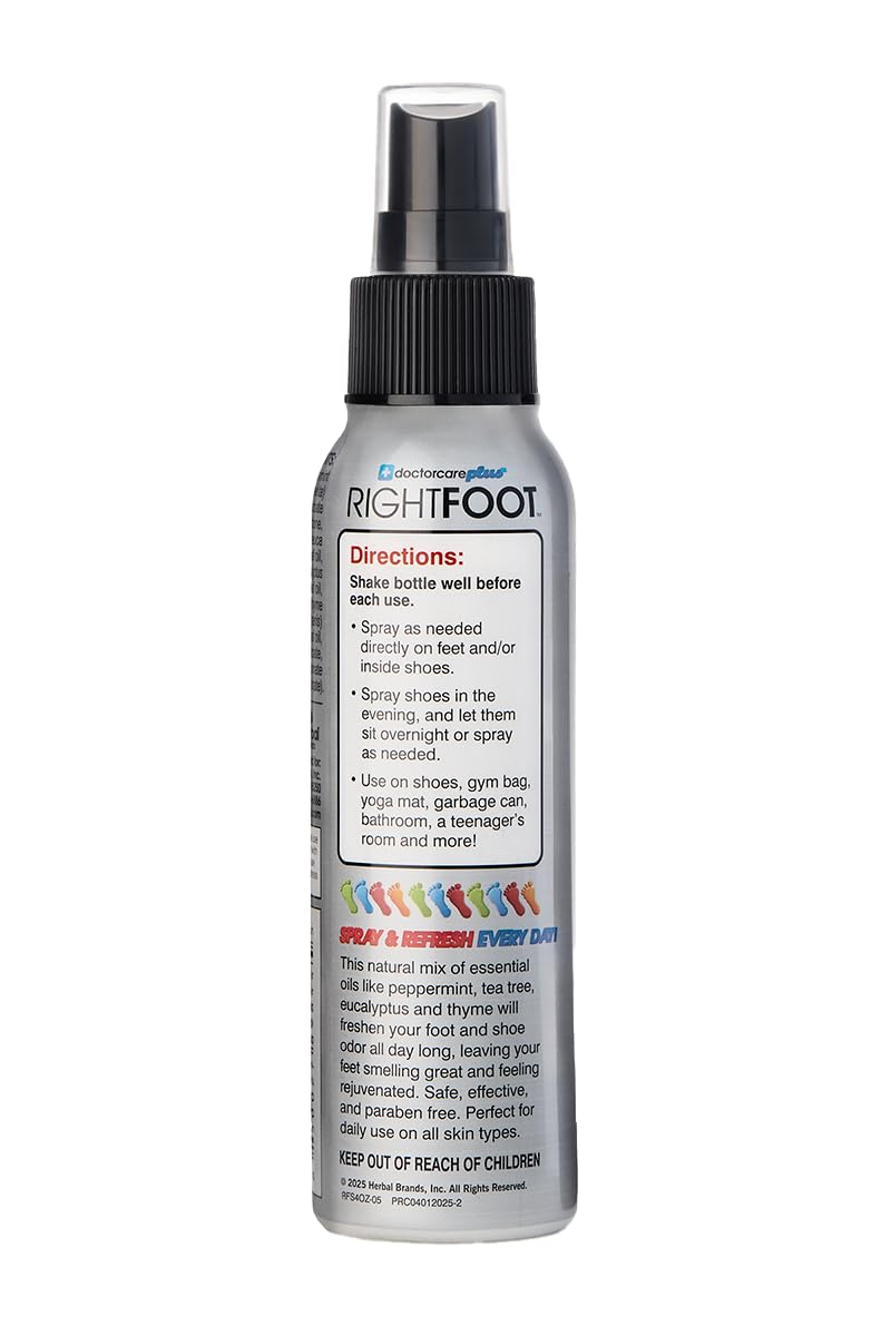 Shoe Deodorizer Foot Spray, RightFoot Odor Eliminator, 4 Fl Oz 4 Fl Oz (Pack of 1)