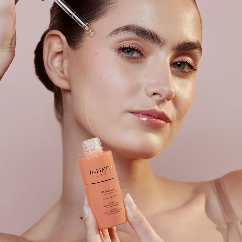 Infinitek Paris Vitamin C Facial Serum | With Organic Silicon & Ferulic Acid | Brightening Face Skincare Essential for a Smoother, Luminous Complexion | 1 fl oz / 30 ml Vitamin C Face Serum