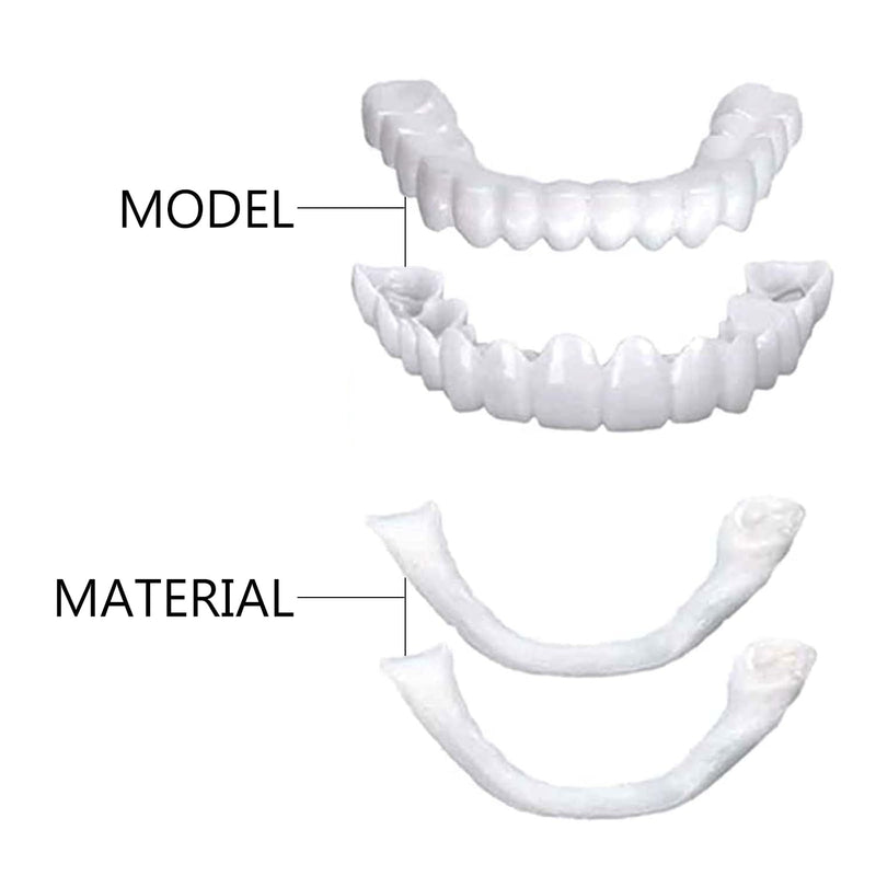 2 Pairs, Nature and Comfortable Regain Confidence Smile,Temporarily Adjustable for Men and Women.(White) White