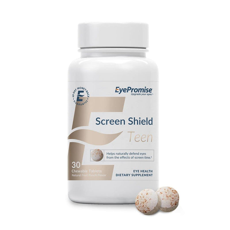 EyePromise Screen Shield Teen Chewable Eye Vitamin - Screen Time Protection Vitamins for Kids Ages 4-17 Including Preschool, School Age, and Adolescent Phases – No Yeast or Gluten