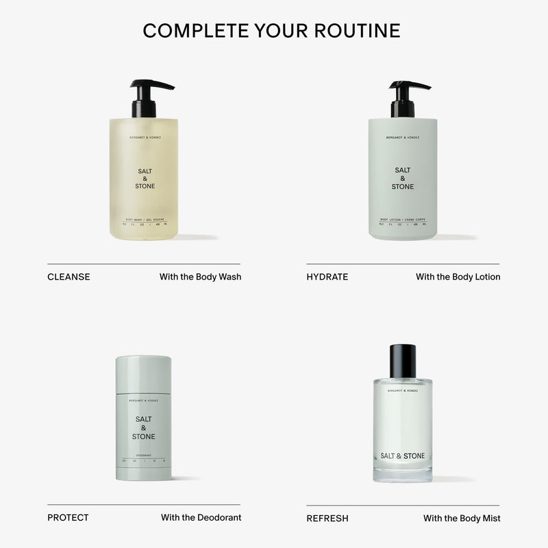 [Australia] - Salt & Stone Body Wash with Antioxidants for Deep Moisture | For Women & Men, Sulfate, Paraben, & Dye Free, Leaving Skin Soft and Hydrated | Bergamot & Hinoki 15.2 fl oz Bergamot & Hinoki - 15.2 fl oz 