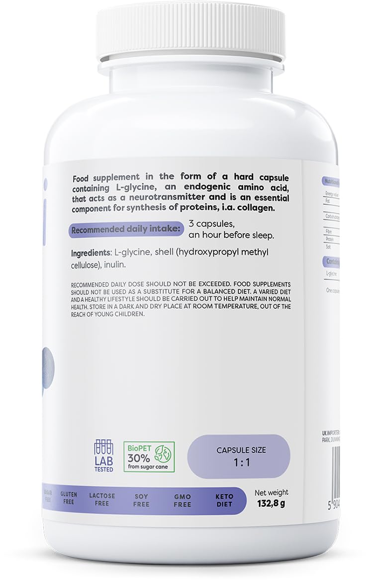 Osavi Glycine 1000mg – 120 Vegan Capsules | High–Potency Glycine for Cognitive & Sleep Support