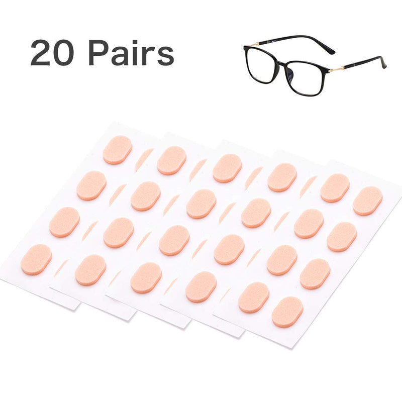 [Australia] - Eyeglass Nose Pads,20 Pairs of Soft Foam Nose Pads, Self-Adhesive Anti-Slip Soft Foam Glasses Nose Pads (Skin Color/1mm) Skin Color 1mm 
