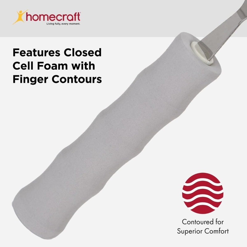 [Australia] - Homecraft Lightweight Foam-Handled Grip Junior Soup Spoon, Adaptive Utensil for Children, Adults, Elderly, and Handicapped, Ergonomic Easy-to-Grip Handle, Ideal for Arthritis or Weak Grip Teaspoon 