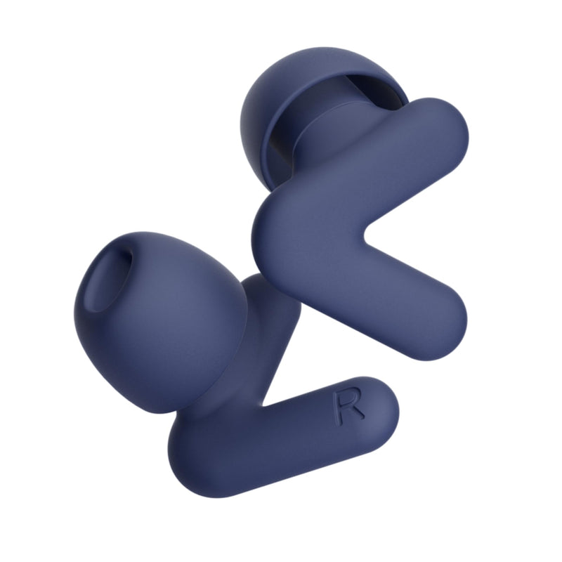 [Australia] - Alpine Silence - Ultra-comfortable earplugs for sleeping, concentrating & traveling - Reusable hearing protection earplugs - Innovative V-shape & soft plugs in XS/S/M/L - Dark blue 